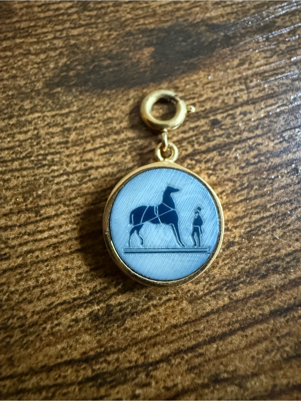 Hermes Corozo Gold Tone Pendant